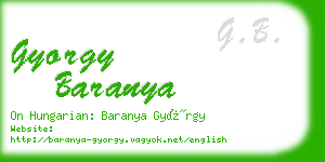 gyorgy baranya business card